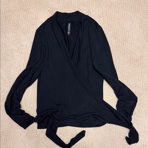 Athlete Black Wrap Top